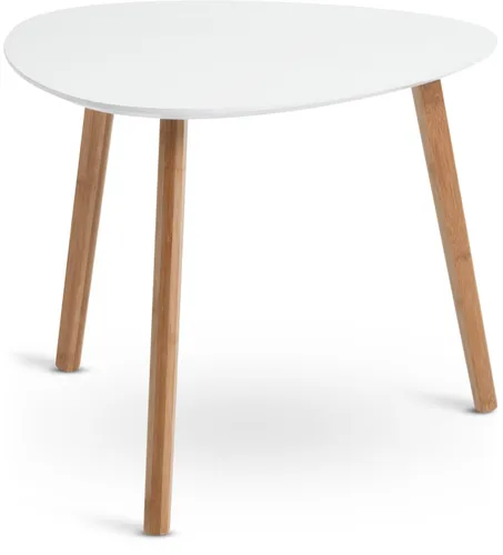 Mesa auxiliar TAPS 55x55 blanco/bambú en Beige - Mesas de arrimo, Uruguay | JYSK