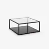 Mesa de centro Blackhill - 80 x 80 cm cristal y acero acabado negro en Negro - Mesas de living, Uruguay | Kavehome, vista 1 de 6