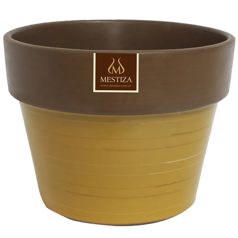 MACETA CERAM GRETA MORENA MOSTAZA MESTIZA D23/H18CM - Macetas, Uruguay | Decohogar