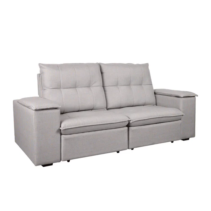 Sofa Retractil 3 Cuerpos Tela Gris Atlanta Gris Osc en Gris - Sillones y sofás, Uruguay | Divino, vista 2