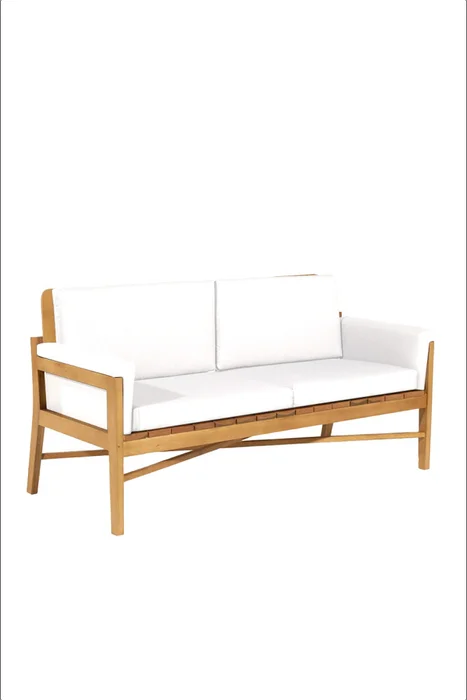 SOFA LACUNA 2 LUGARES ACQUABLOCK CRUDO 156x70x79CM JATOBA en Madera natural - Muebles para el exterior, Uruguay | Vinibel