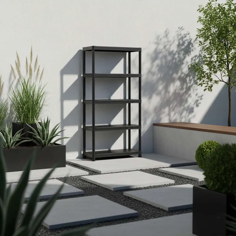 Estante Plus Negro Polipropileno Keter en Negro - Muebles para el exterior, Uruguay | Divino