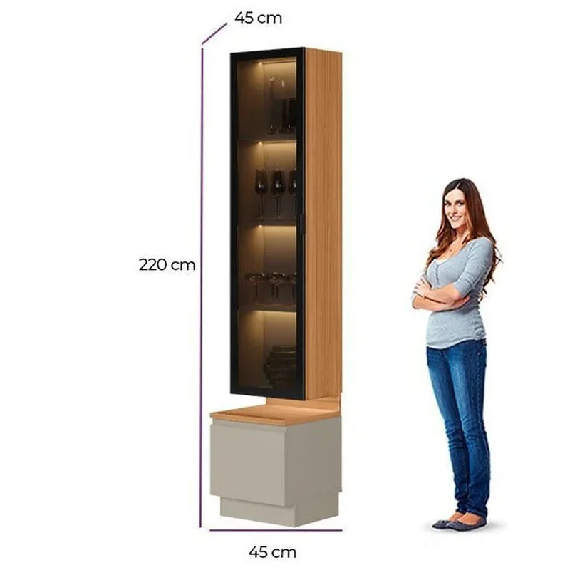 Modulo Cristalero - Magnum 45CM con Led en negro que refuerzan - Muebles para TV, Uruguay | Balton, vista 4