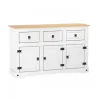 Aparador 3 puertas 3 cajones Cera/Blanco LINEA CORONA MADERA - Comedor, Uruguay | Que Sal Muebleria, vista 1 de 6