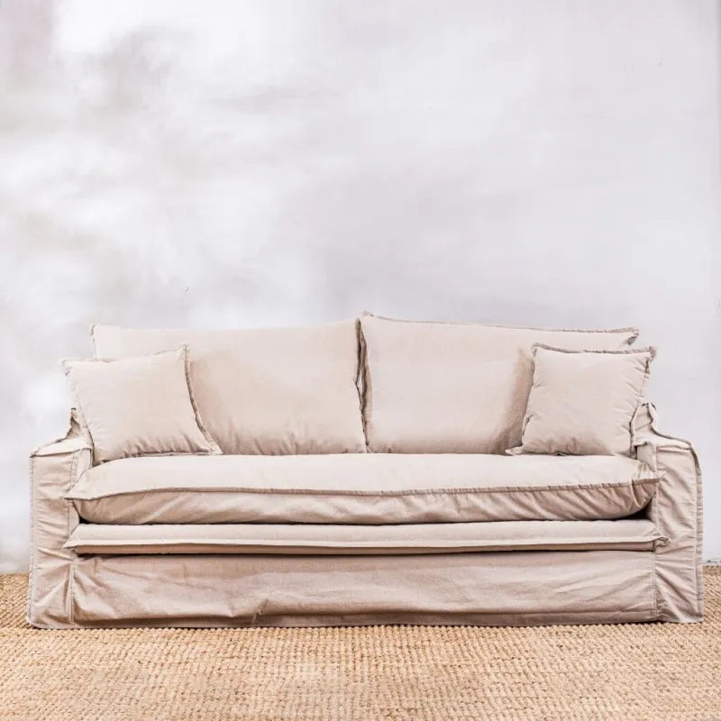 Funda Tessa 3 Cuerpos Crudo en Beige - Sillones y sofás, Uruguay | Aihaus