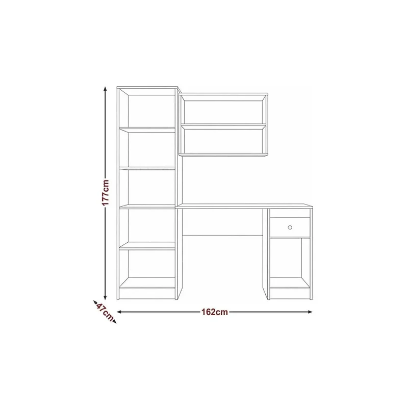 Escritorio Mesa De Estudio Pc Con Estantes Moderno en Blanco - Escritorios, Uruguay | Soy Hogar, vista 3