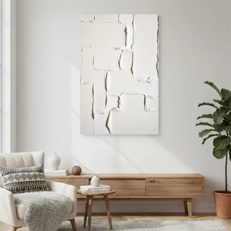 CUADRO CANVAS 60x90cm MARCO PINTURA 2 en Blanco - Decoración de pared, Uruguay | Decohogar, vista 3
