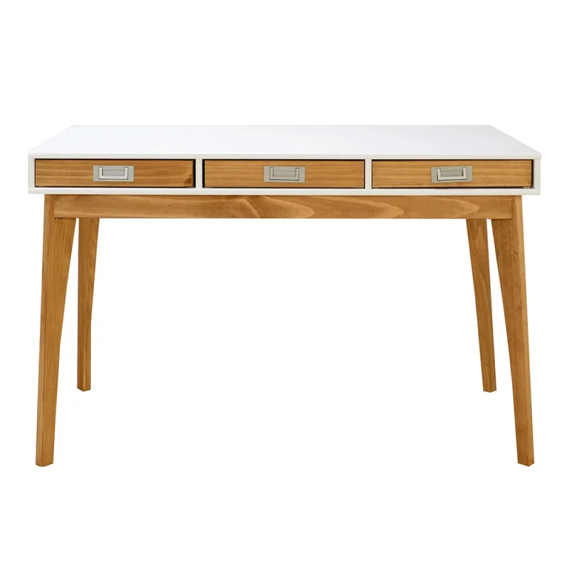 Escritorio Linea Metro - Blanco/Miel en Multicolor - Escritorios, Uruguay | La Cueva Muebles, vista 4