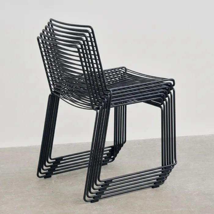 Silla De Exterior Metal con almohadón Apilable - Negro en Negro - Muebles para el exterior, Uruguay | Rústico Hogar, vista 4