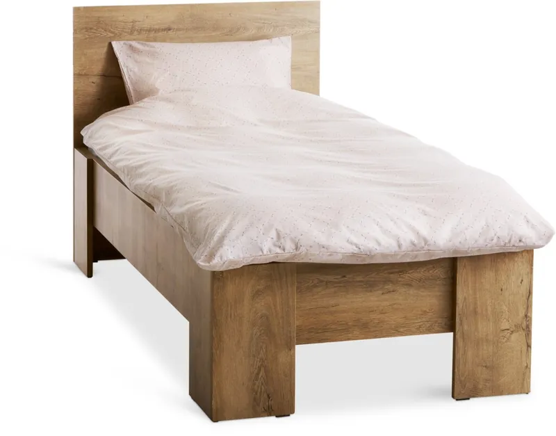 Estructura cama VEDDE 1 Plaza 90x200 roble en Madera natural - Dormitorio, Uruguay | JYSK