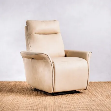 Sillón Reclinable Cuero Laguna Duna en Beige - Sillones y sofás, Uruguay | Aihaus