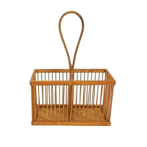 ORGANIZADOR RECTANGULAR C/ASA 20x10xH12/27CMS BAMBU en Madera natural - Canastos, Uruguay | Decohogar