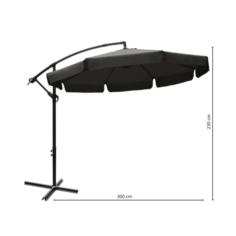 Sombrilla retractil Gris Oscuro en Gris - Muebles para el exterior, Uruguay | La Cueva Muebles, vista 8