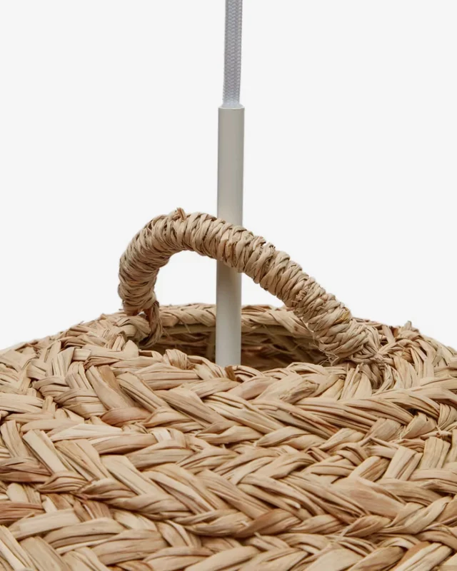 Pantalla para lámpara de techo Fonteta de fibras naturales con acabado natural Ø 60 cm en Madera natural - Lámparas colgantes, Uruguay | Kavehome, vista 3