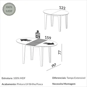 Mesa de Comedor Elara en Mesa Josefina Blanca - Mesas de comedor, Uruguay | Casa Brava, vista 9