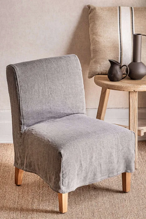 SILLA SOHO - LINO ALTO GRAMAJE - GRIS OSCURO en Gris - Butacas, banquetas y puffs, Uruguay | La Iberica, vista 9