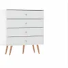 Comoda 4 cajones Retro Blanco - Cómodas, Uruguay | Que Sal Muebleria, vista 1 de 4