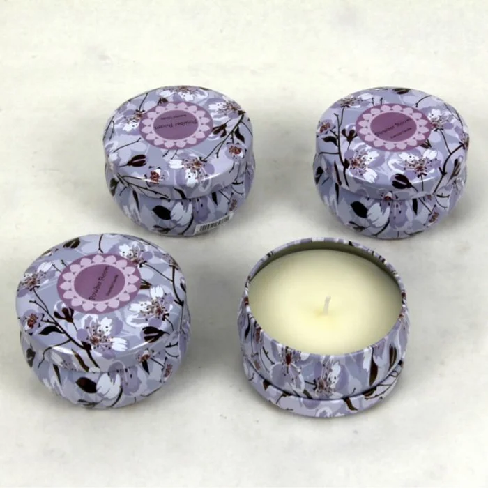 Vela lata flores lila en Violeta - Velas y Portavelas, Uruguay | De Arcos, vista 4