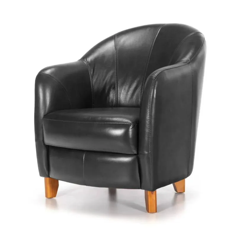 Butaca 100% Cuero - Bull - Negro en Negro - Sillones y sofás, Uruguay | Ecowood