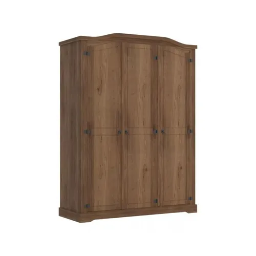 Ropero Curvo 3 Puertas - Linea Mexicana - Oscuro/Nogal en Marrón - Roperos y placares, Uruguay | Rústico Hogar