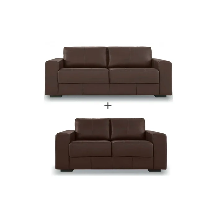 Juego De Sillones Cuero Texas 3 + 2 Caramelo en Marrón - Sillones y sofás, Uruguay | Divino, vista 2