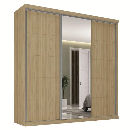 Ropero Placard 3 Puertas Mdf Natural-beige South en Madera natural - Roperos y placares, Uruguay | Divino