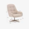 Butaca giratoria Jaspe beige y metal con - beige y metal con con acabado gris FSC 100% en Beige - Butacas, banquetas y puffs, Uruguay | Kavehome, vista 8 de 8