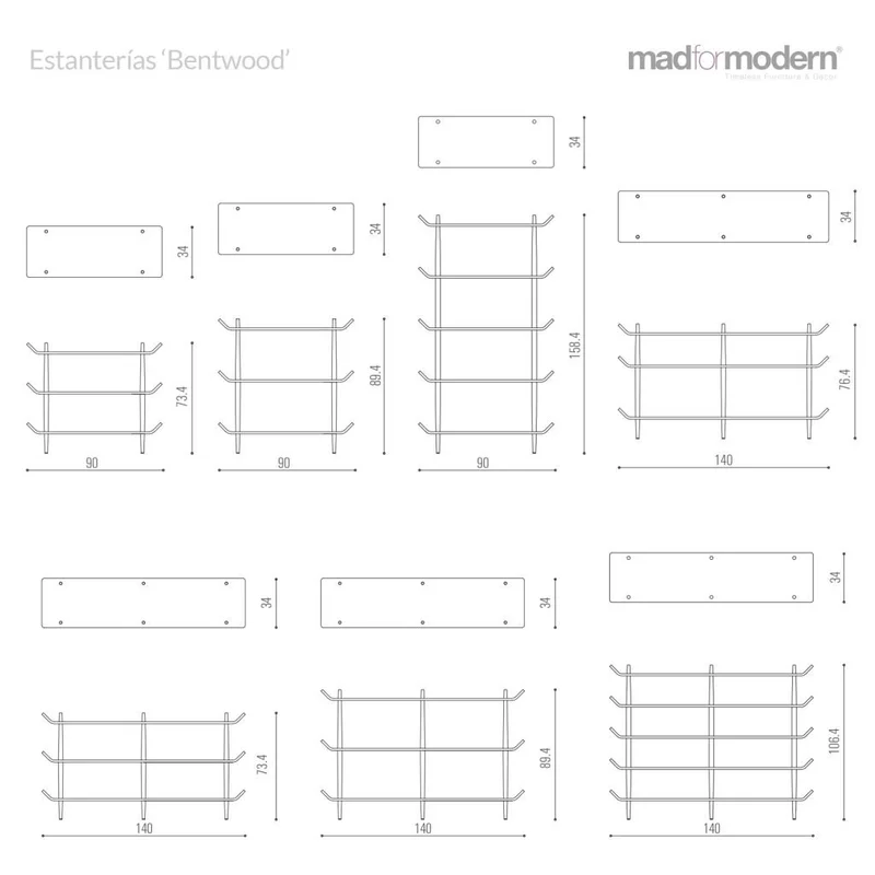 Lutjens ”Bentwood” Shelves en Madera natural - Bibliotecas, Uruguay | Mad for Modern, vista 6