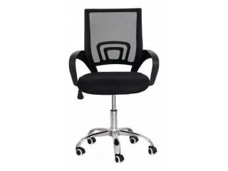 Silla escritorio Negra Mesh base cromada en Negro - Escritorios y sillas de escritorio, Uruguay | Que Sal Muebleria, vista 3