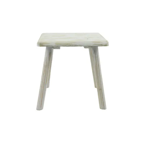 Taburete Cuadrado Madera Blanco Jenita en Blanco - Decoración, Uruguay | Divino