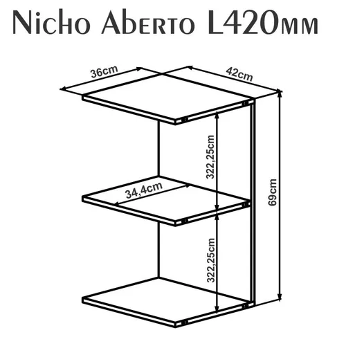 Nicho sin laterales L420 Estanteria Modular  | 25718 - Bibliotecas, Uruguay | World Vigo