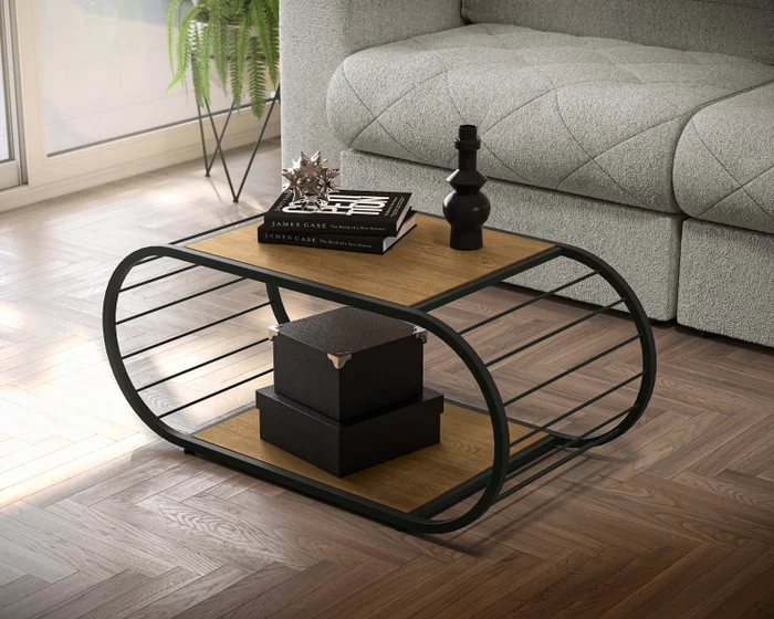 MESA RATONA LINEA INDUSTRIAL METAL en Madera natural - Mesas de living, Uruguay | Balton
