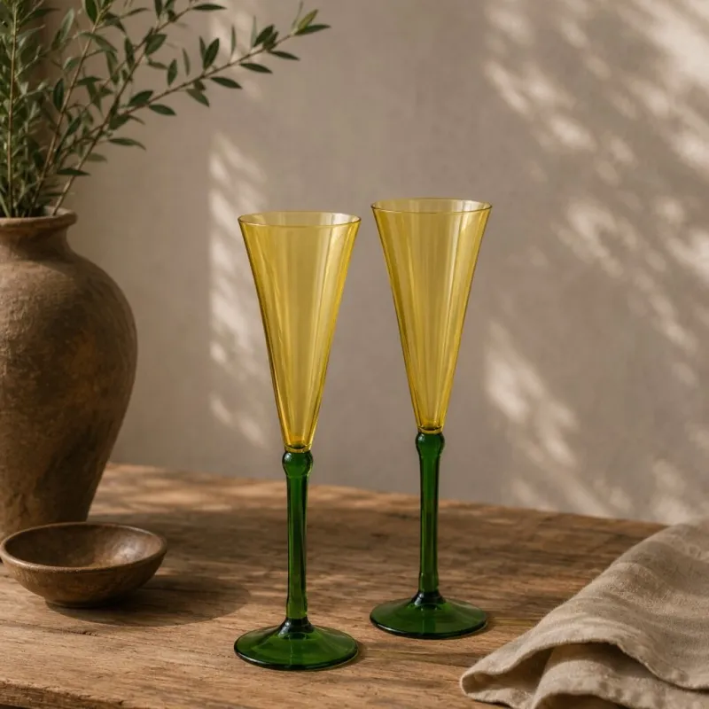Set De 2 Copas Cocktail Champagne en Amarillo - Decoración, Uruguay | Aihaus
