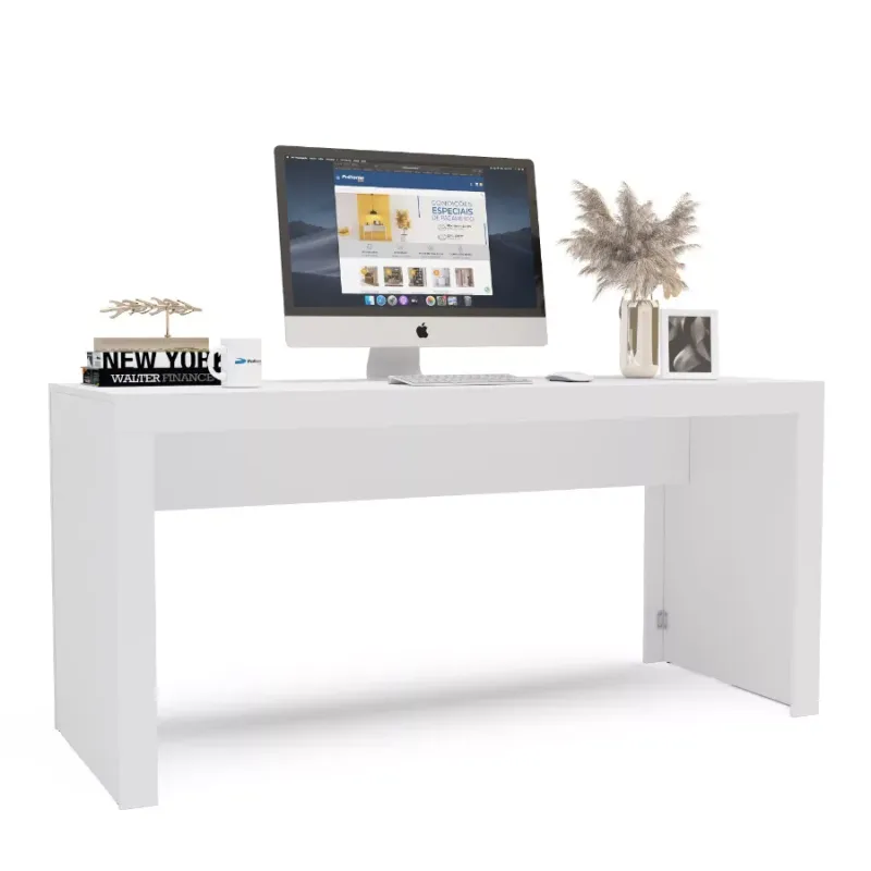 Escritorio Office recto 160 cm - Blanco en Blanco - Escritorios y sillas de escritorio, Uruguay | Concetto Casa