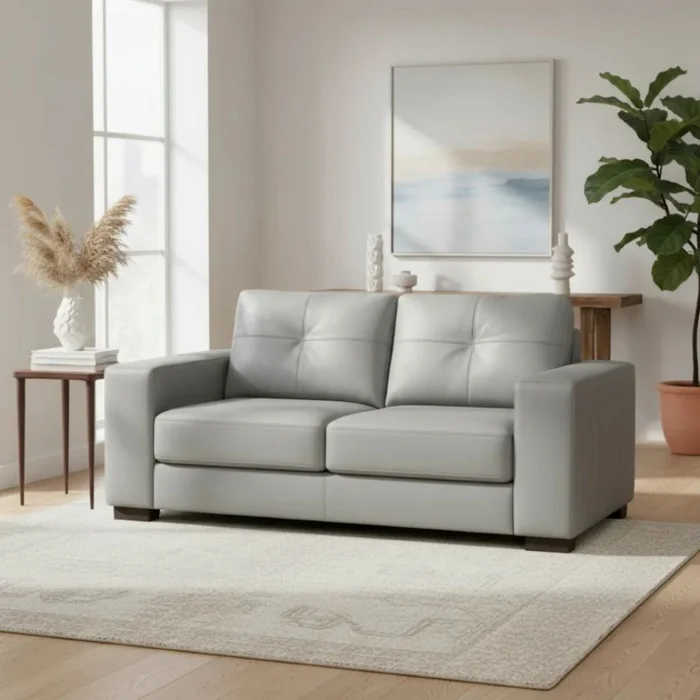 SOFA 100% CUERO - 2 CUERPOS - MODELO DOMINI - GRIS en Gris - Sillones y sofás, Uruguay | Champagne Home, vista 2