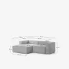 Sofá Blok 2 plazas chaise longue izquierdo pana gris 240 cm en Gris - Sillones y sofás, Uruguay | Kavehome, vista 10 de 10
