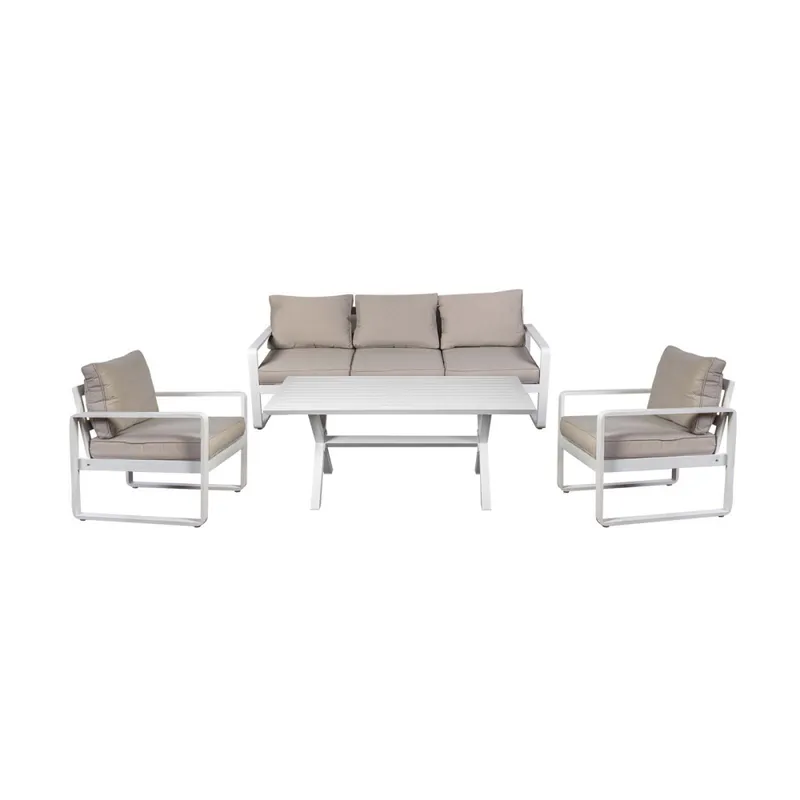 Set Comedor Aluminio Natural-beige Cali en Beige - Muebles para el exterior, Uruguay | Divino
