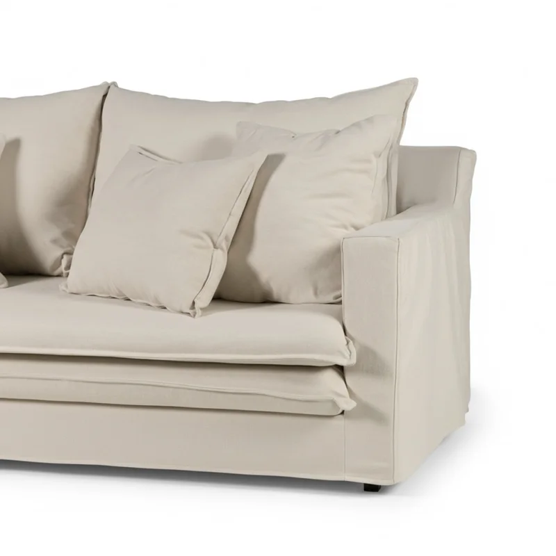 Sofá Gin con Funda - Tela Rústica - 2,5 cuerpos - TD5260-1635 (Beige) en Beige - Sillones y sofás, Uruguay | Nyr, vista 4
