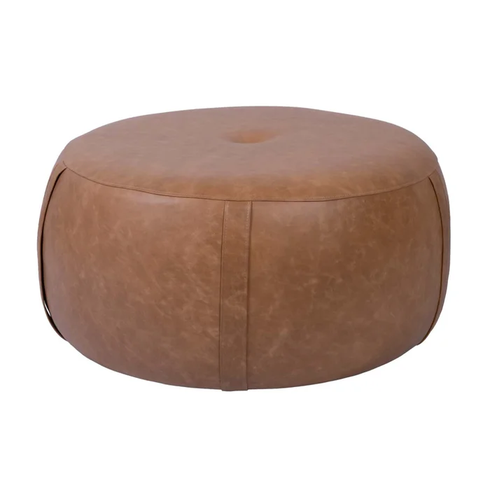Puff Cuero Marron Olten Camel en Marrón - Sillones y sofás, Uruguay | Divino, vista 2