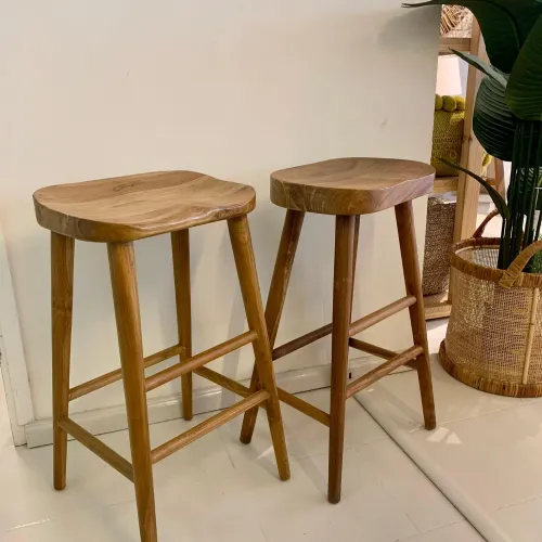 Taburete teca en Madera natural - Butacas, banquetas y puffs, Uruguay | FMB