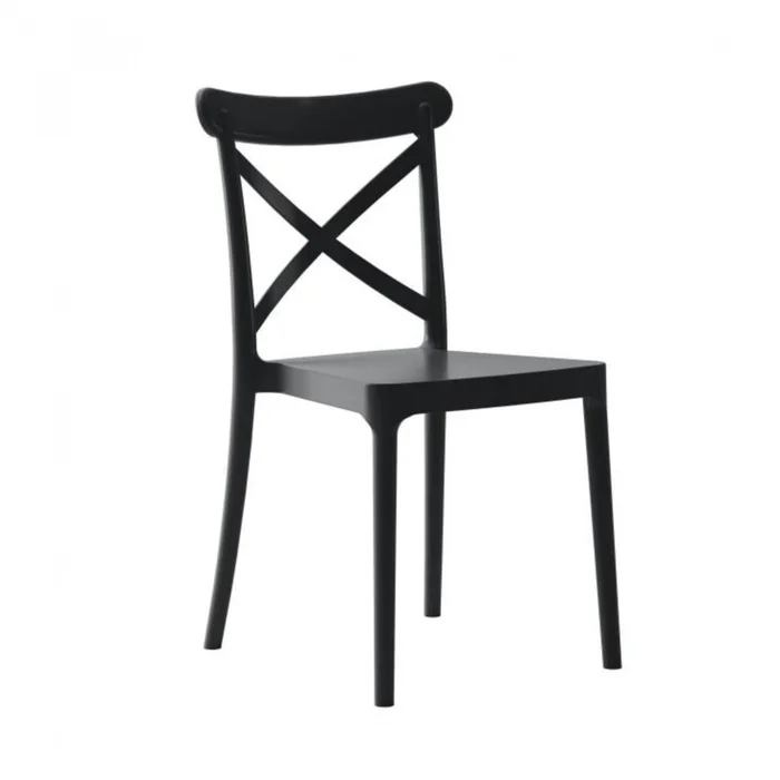 Silla Cruceta de polipropileno ZJ09 - Negro en Negro - Muebles para el exterior, Uruguay | Rústico Hogar, vista 2