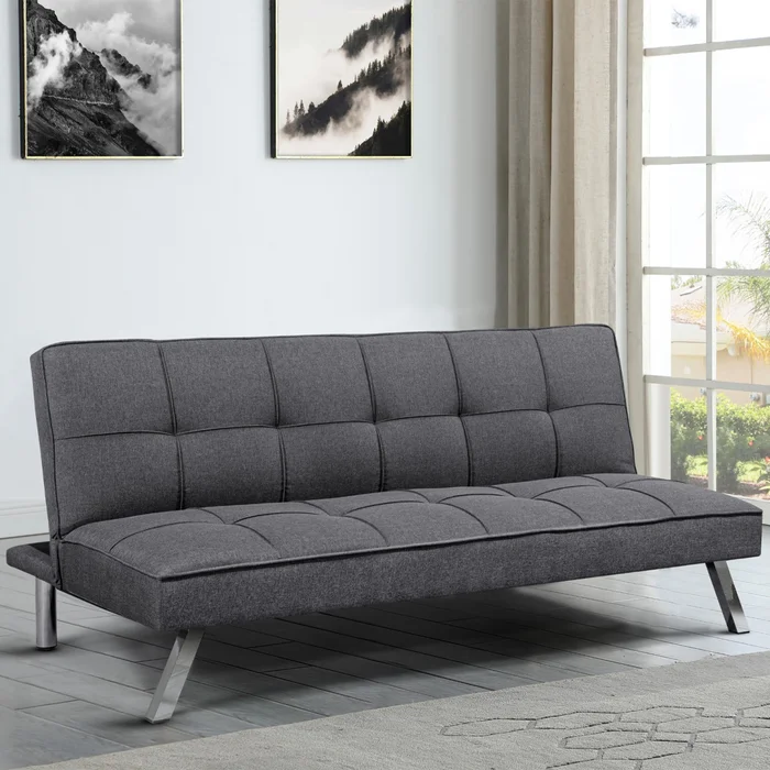 Sofa Cama Volcable Tela Con Patas Metal Metalicas en Gris - Sillones y sofás, Uruguay | Soy Hogar, vista 3