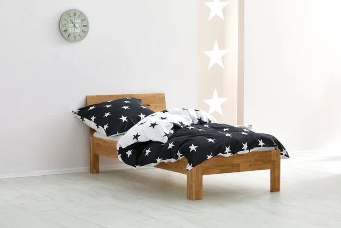 Estructura cama OLSKER 1 Plaza 90x190 color roble natural en Madera natural - Dormitorio, Uruguay | JYSK