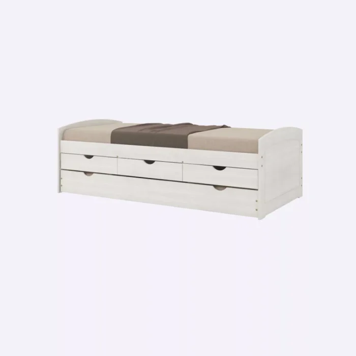 Cama Marinera 1 plaza con Cajones - Línea Ulli en Blanco - Respaldos de cama, Uruguay | Concetto Casa, vista 2