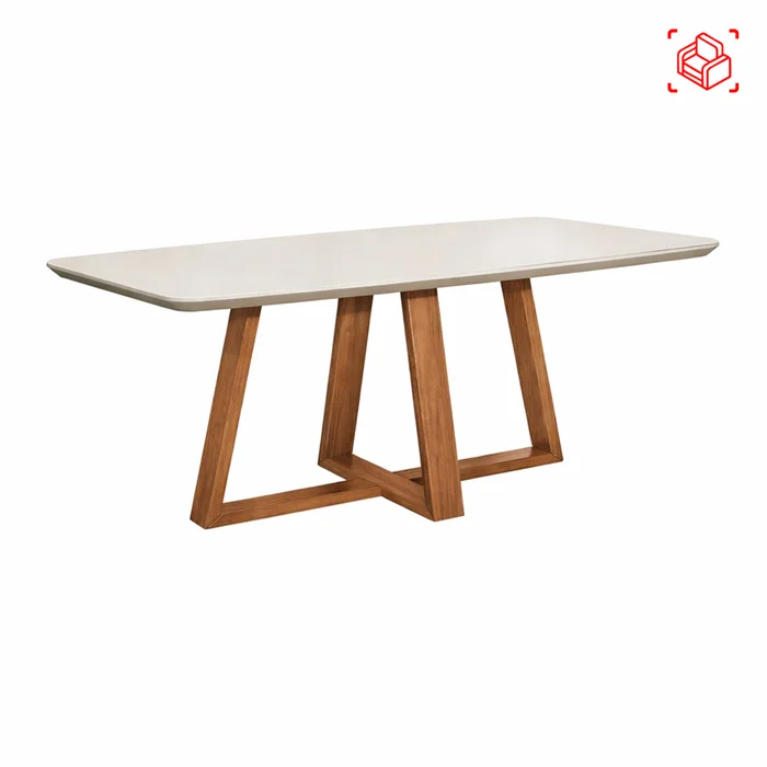 Mesa Mdf-y-madera Blanco Bennett en Blanco - Mesas de comedor, Uruguay | Divino, vista 4