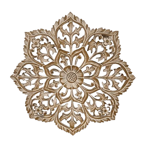 Flor Talla en Madera natural - Decoración, Uruguay | Camino a Casa