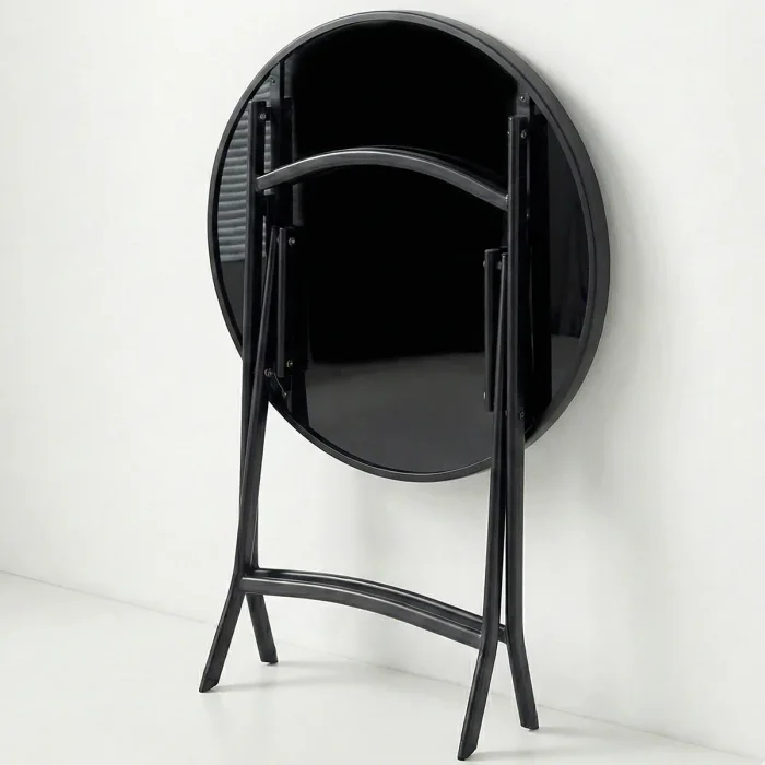 Mesa Plegable Redonda – Vidrio Templado 80 cm – Big en Negro - Muebles para el exterior, Uruguay | Delta Center, vista 3