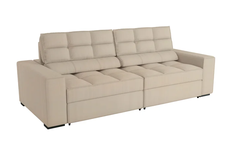 SOFA DELUXE 2.70CM RETRACTIL RECLINABLE 6 POSICIONES en BOUCLE GRIS A056 - Sillones y sofás, Uruguay | Balton, vista 7