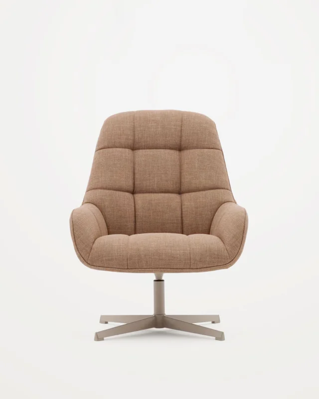 Butaca giratoria Jaspe beige y metal con - marrón claro y metal con acabado gris FSC 100% en Beige - Muebles, Uruguay | Kavehome, vista 7
