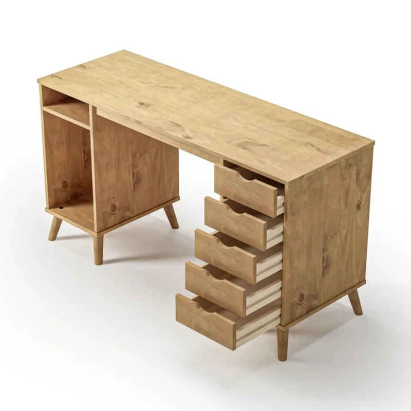 Escritorio 5 Cajones 2 Nichos - Linea Berlín - Marrón en Marrón - Escritorios, Uruguay | Ecowood, vista 5